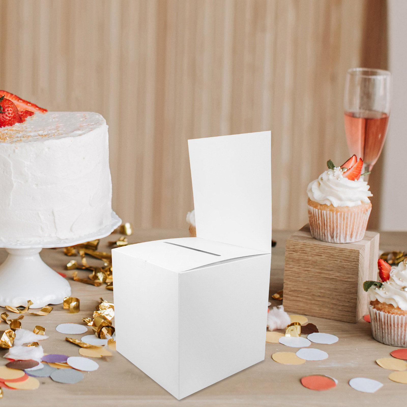 Event Party Box - 4개입 종이 추첨 상자, 투표용 티켓