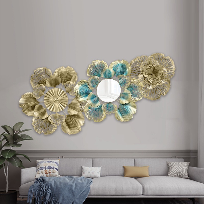 Flower Wall Panel - 북유럽풍 고급 벽 장식 골든 살구잎