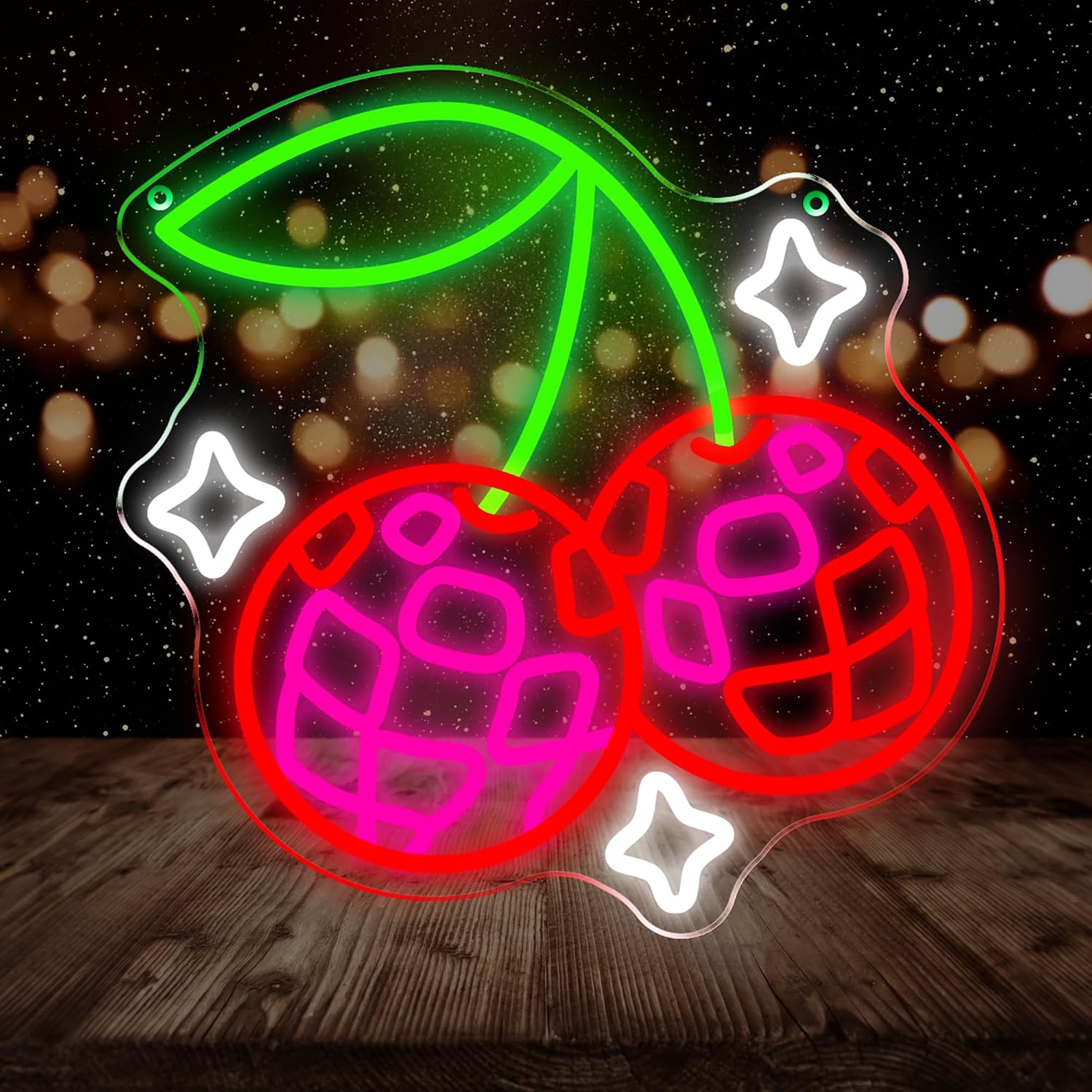 Neon Sign Party - 디스코볼 체리 LED 네온 간판, USB