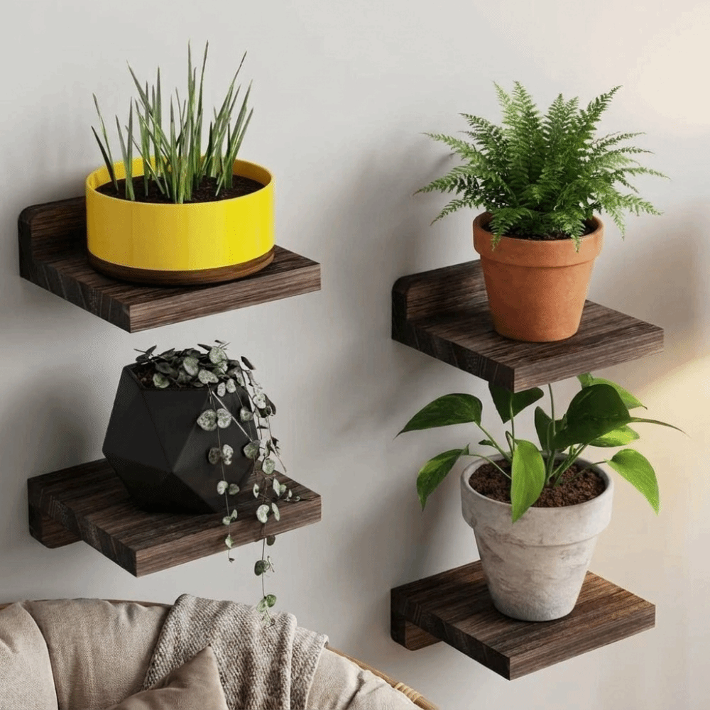 4PCS 나무 소형 플로팅 선반 심플 장식용 벽걸이 선 - Flower Wall Panel 리뷰 및 가격