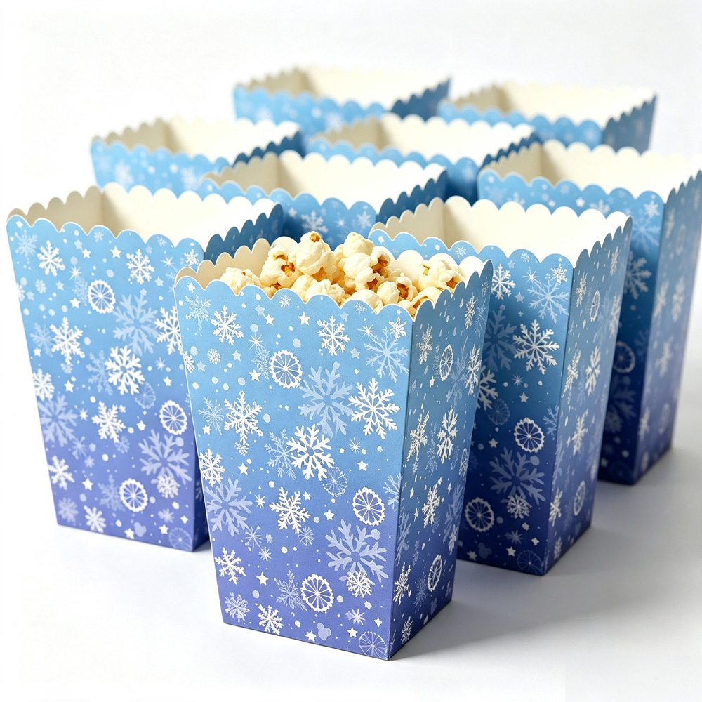 10-50pcs 눈송이 팝콘 상자 종이 스낵 상자 사탕 - Event Party Box 리뷰 및 가격