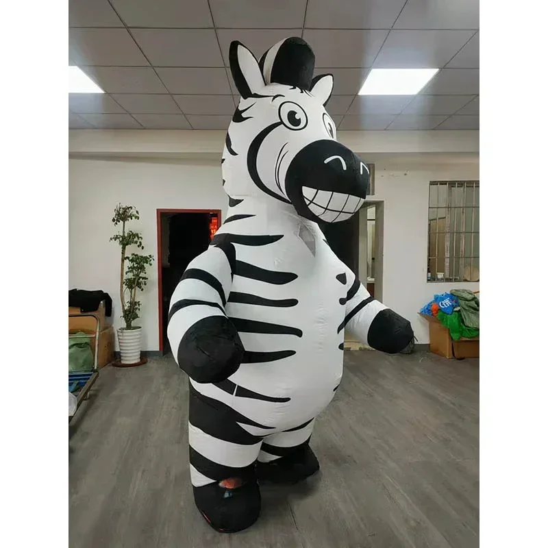 성인용 에어식 얼룩말 마스코트 의상, 전신 플러시 소재 - Event Party 리뷰 및 가격