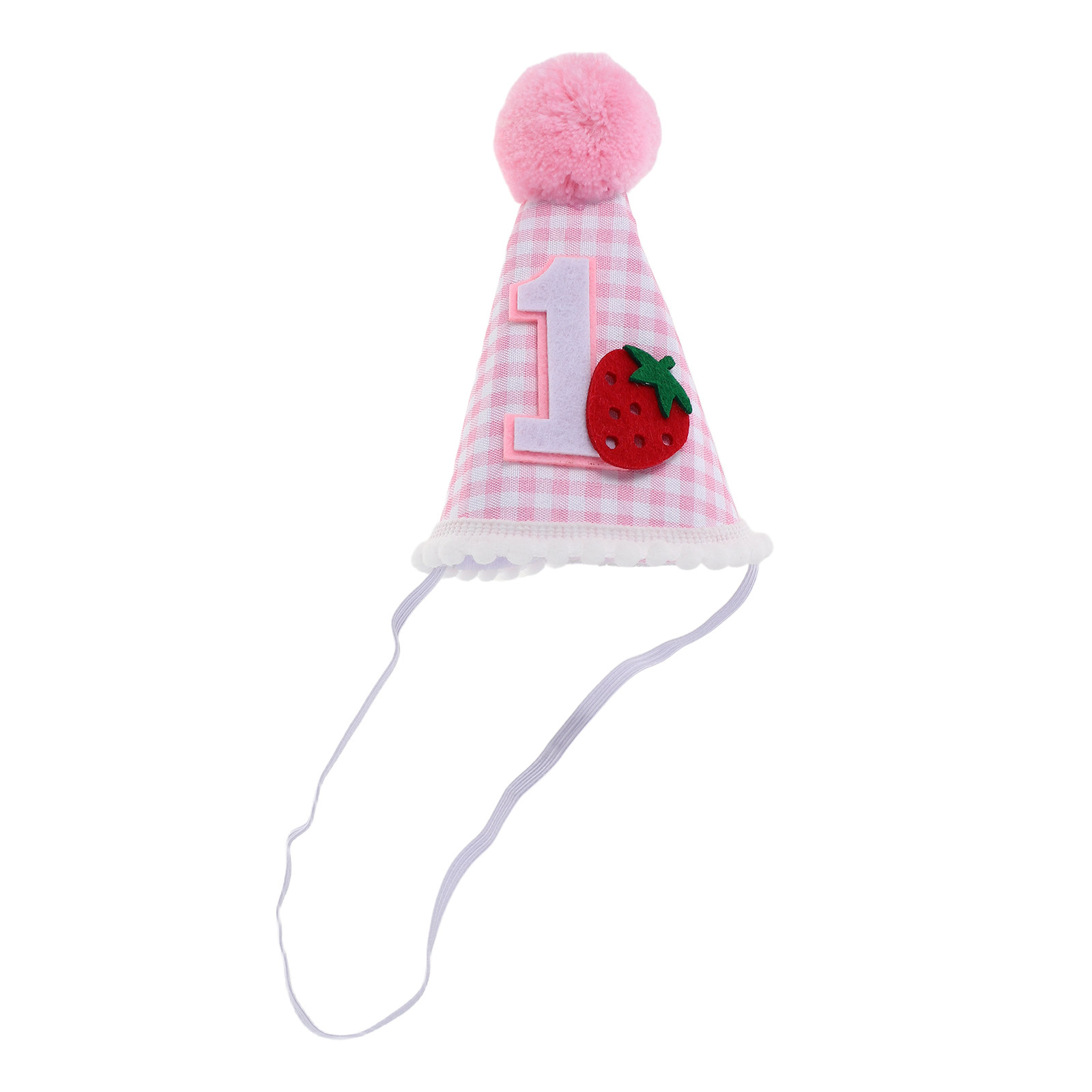 딸기 모양 콘 모양 생일 모자, 분홍색, 첫 번째 생일 - Party Hat Cone 리뷰 및 가격