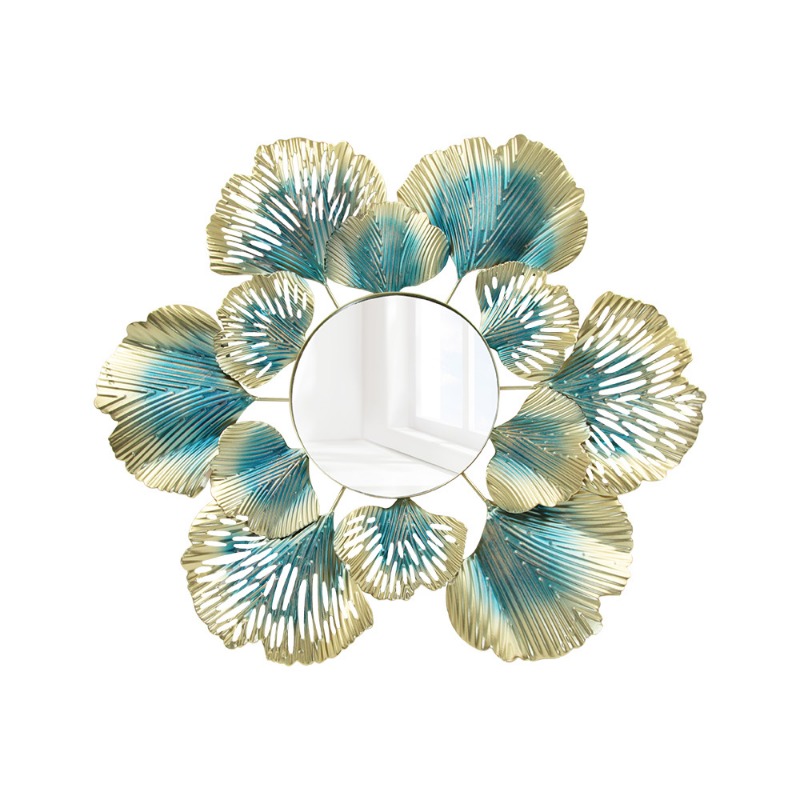 북유럽풍 고급 벽 장식 골든 살구잎 꽃 거울 벽걸이 철 - Flower Wall Panel 리뷰 및 가격